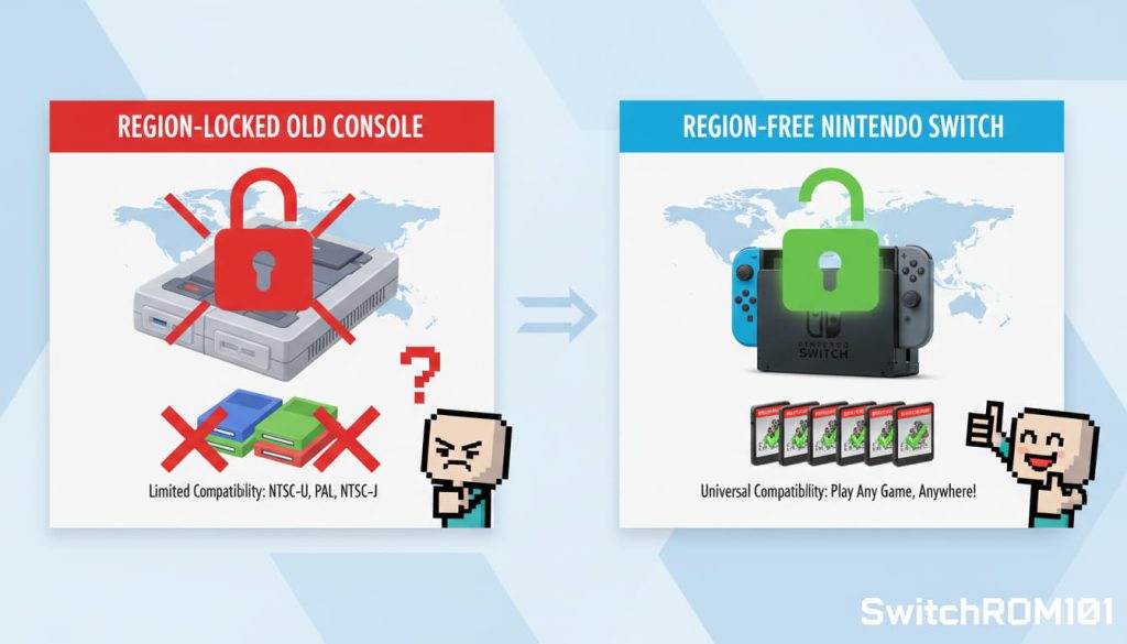 Nintendo Switch region-free vs older region-locked consoles