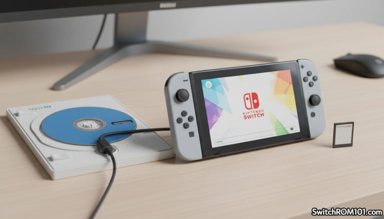 Nintendo Switch shown beside Wii U and 3DS media demonstrating no backward compatibility.