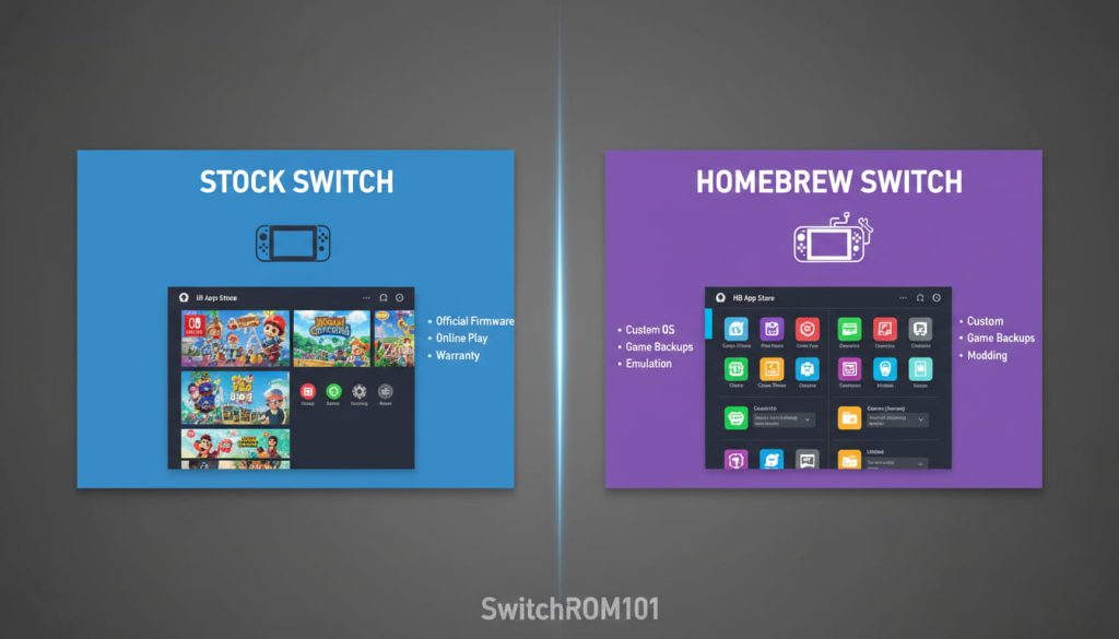 Stock firmware vs homebrew custom firmware comparison